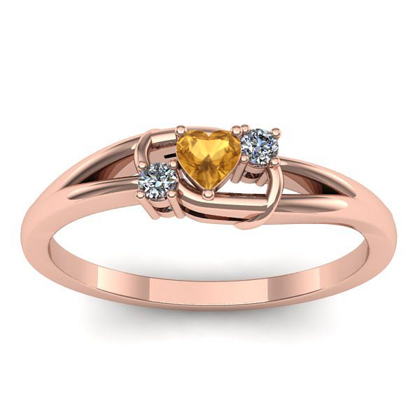Inel de logodna cu citrin inima