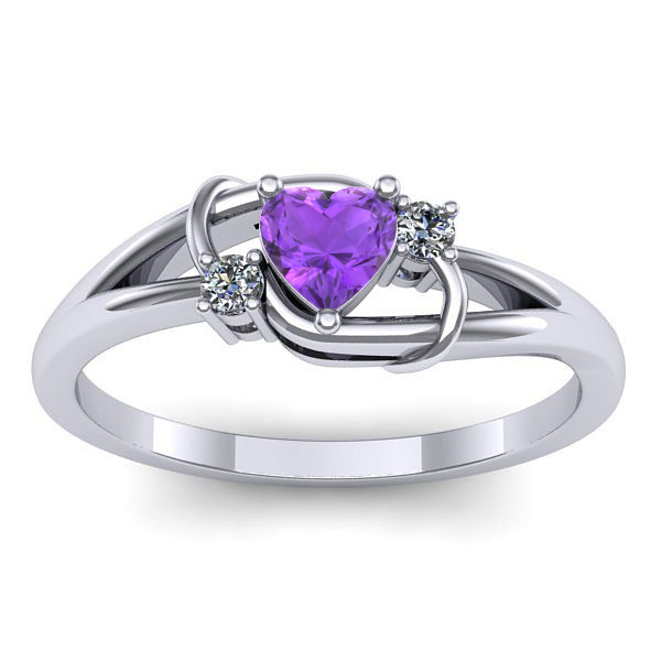 Inel de logodna cu ametist inima