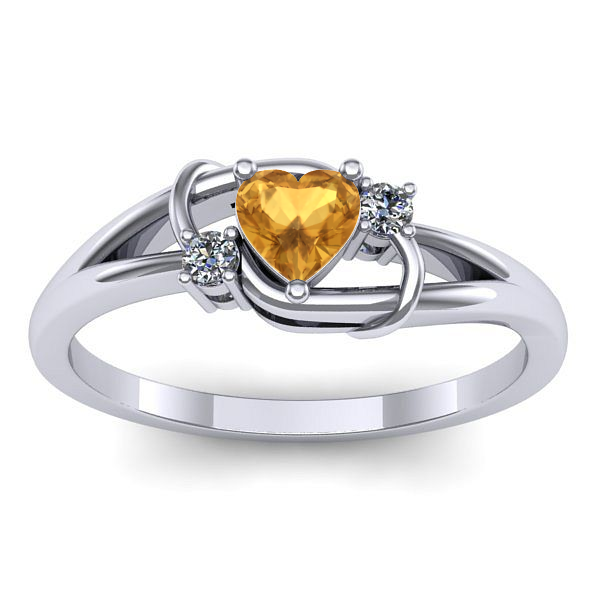 Inel cu citrin inima