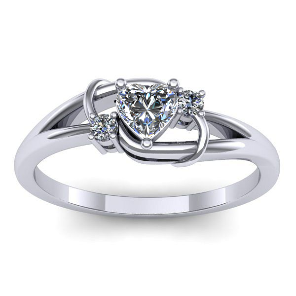 Inel logodna cu diamant inima