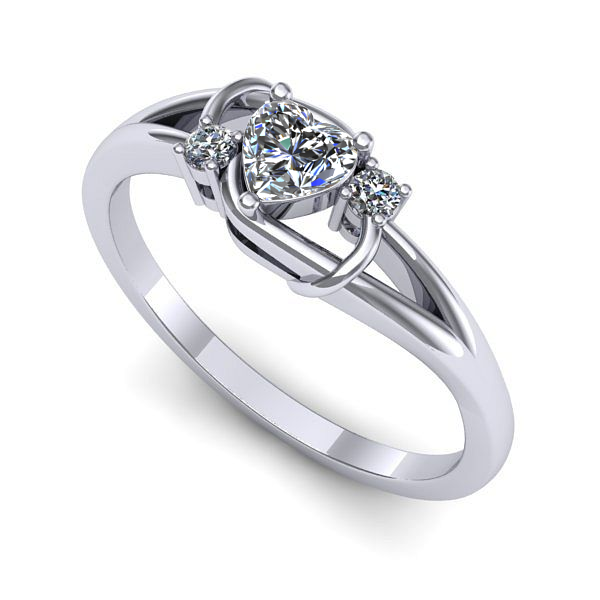 Inel logodna din aur alb cu diamant