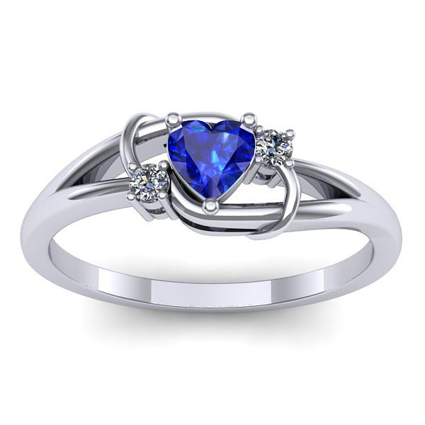 Inel cu safir inima