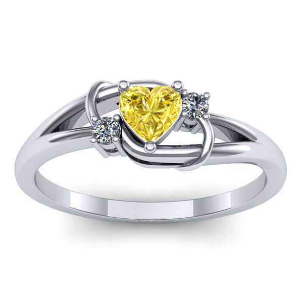 Inel de logodna cu safir galben inima