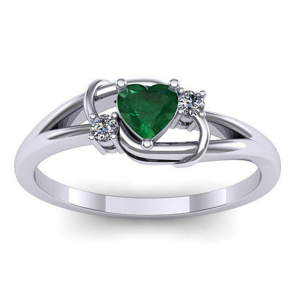 Inel logodna cu smarald inima
