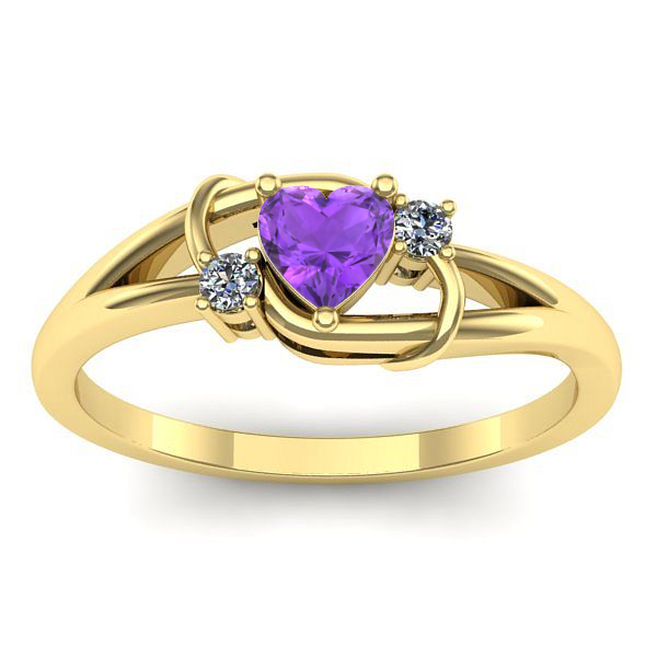 Inel de logodna cu ametist inima