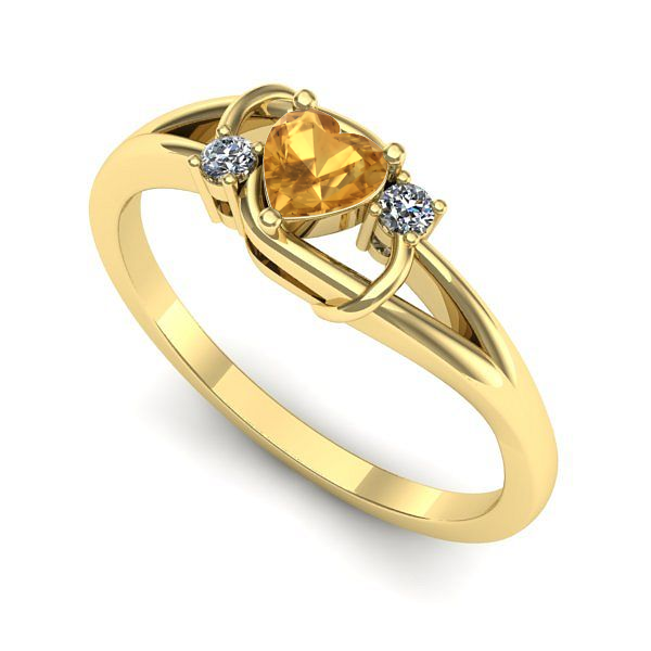 Inel din aur galben cu citrin