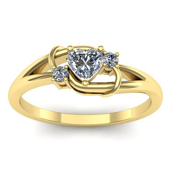 Inel logodna cu diamant inima
