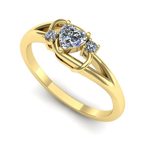 Inel din aur galben cu diamant