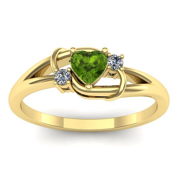 Inel cu peridot inima