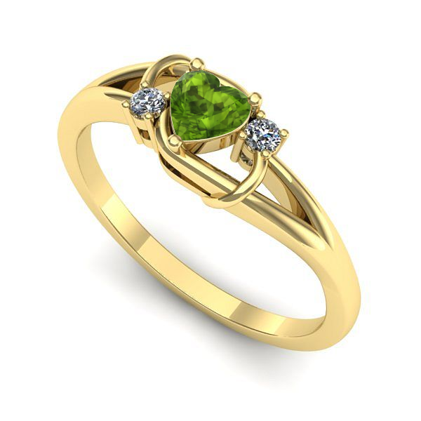 Inel de logodna din aur galben cu peridot