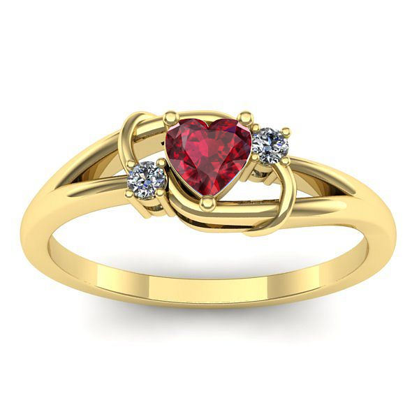 Inel logodna cu rubin inima