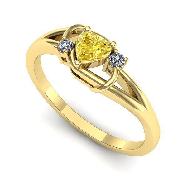 Inel din aur galben cu safir galben