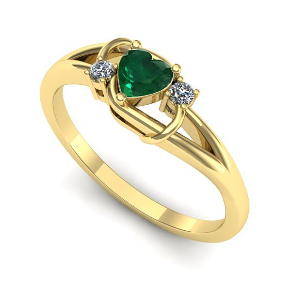 Inel din aur galben cu smarald