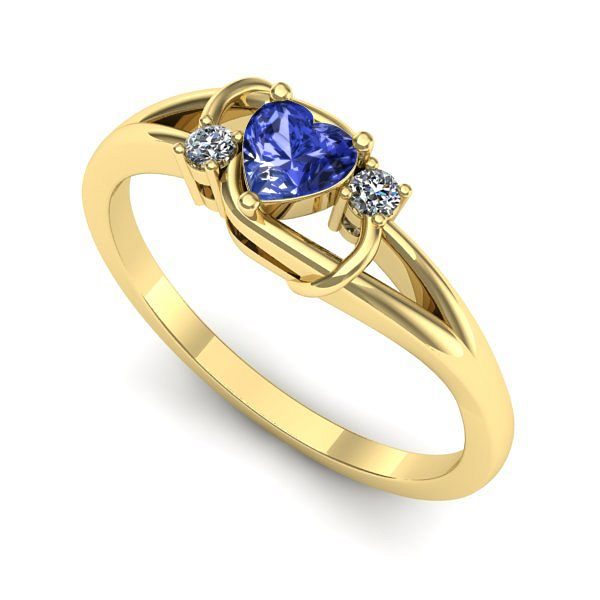 Inel din aur galben cu tanzanit
