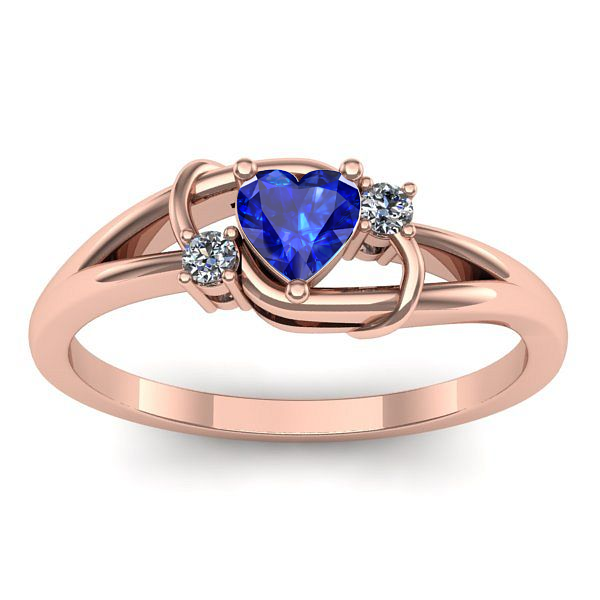 Inel de logodna cu safir inima