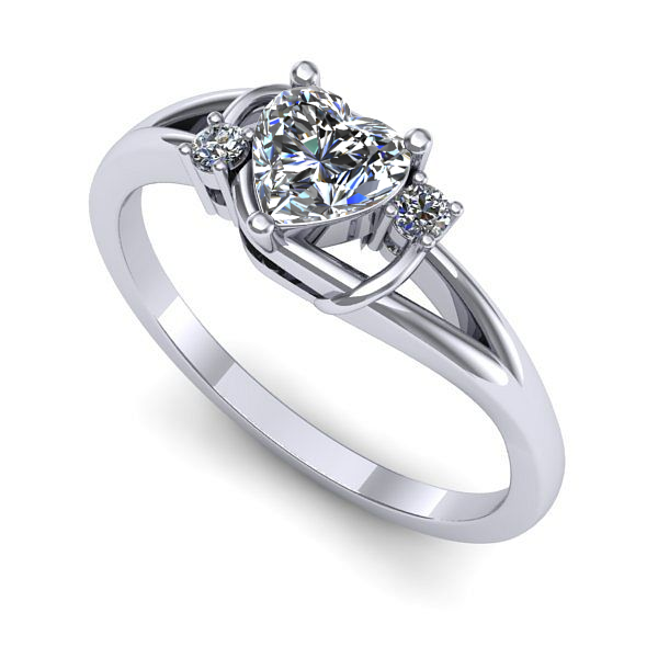 Inel logodna din aur alb cu diamant de laborator