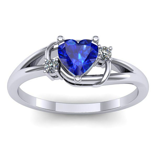 Inel logodna cu safir inima