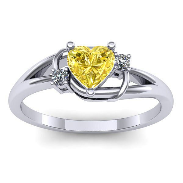 Inel de logodna cu safir galben inima