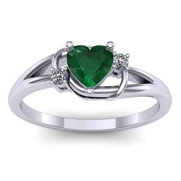 Inel cu smarald inima