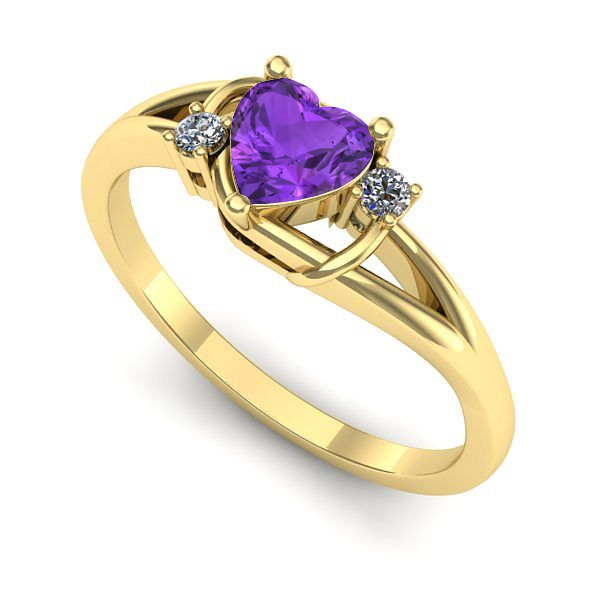Inel din aur galben cu ametist