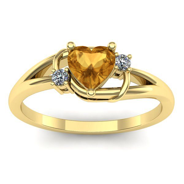 Inel cu citrin inima