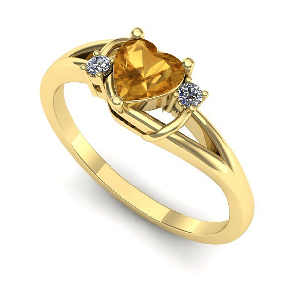 Inel din aur galben cu citrin