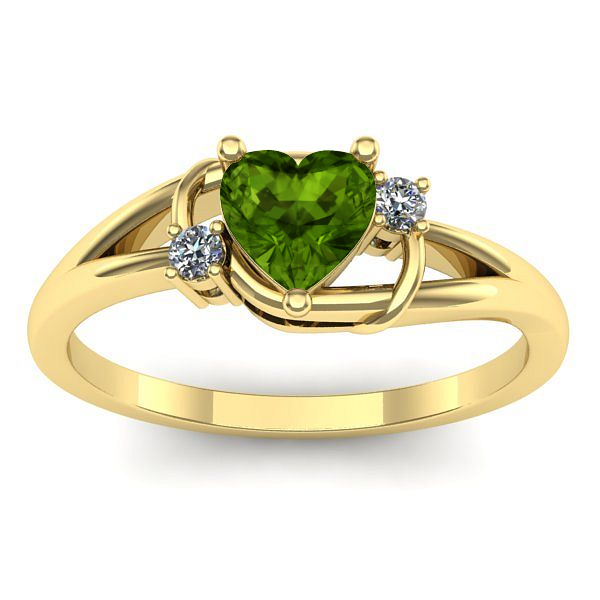 Inel cu peridot inima