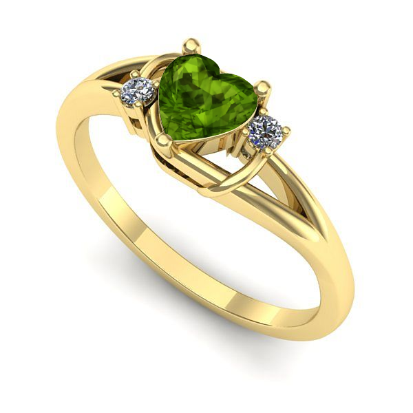 Inel din aur galben cu peridot