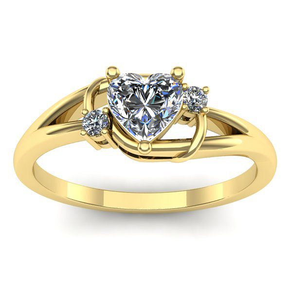 Inel logodna cu safir alb inima