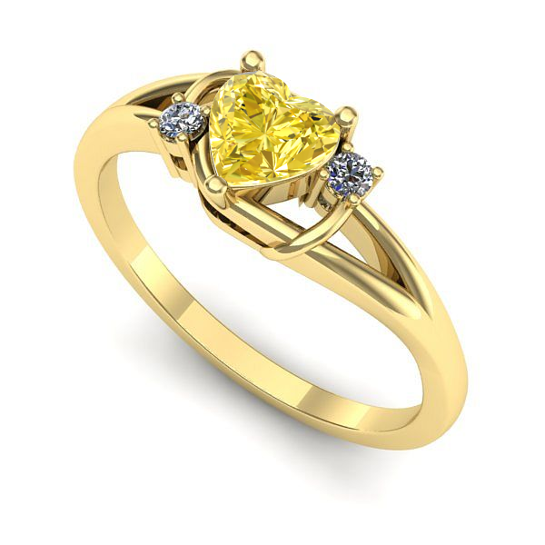 Inel de logodna din aur galben cu safir galben