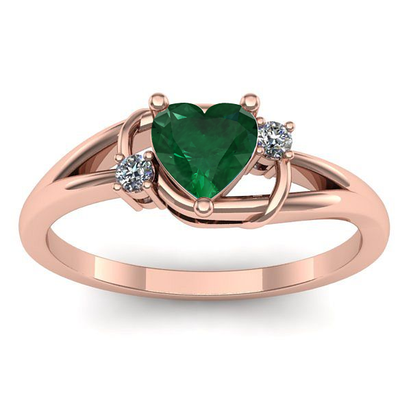 Inel cu smarald inima