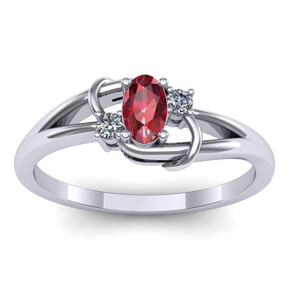 Inel de logodna cu rubin oval