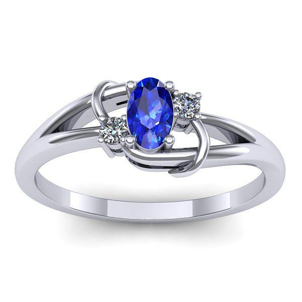 Inel de logodna cu safir oval
