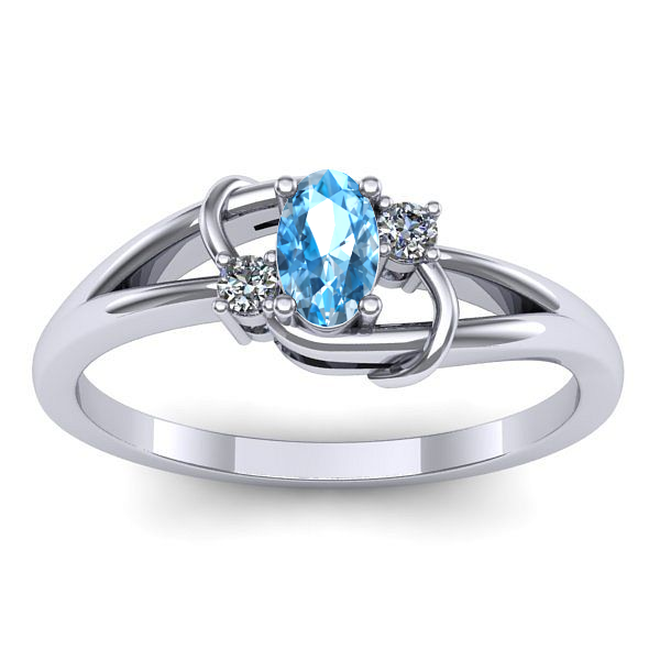 Inel logodna cu topaz blue oval
