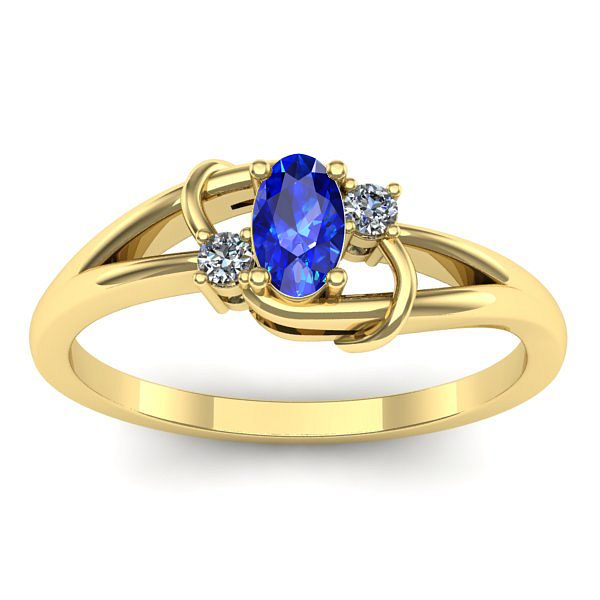 Inel cu safir oval