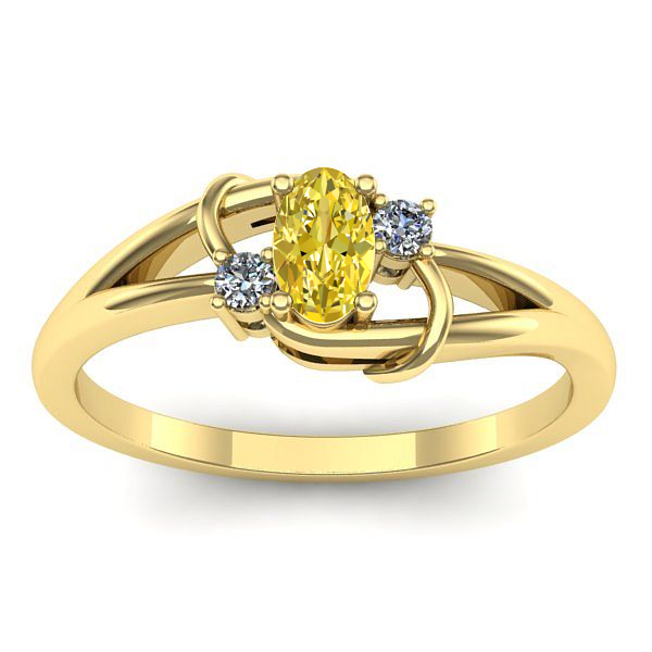 Inel de logodna cu safir galben oval