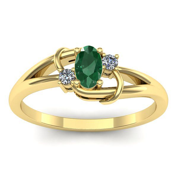 Inel cu smarald oval