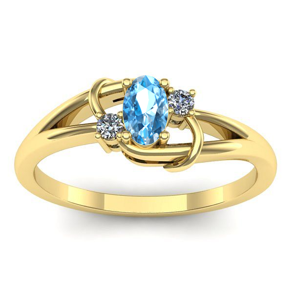 Inel cu topaz blue oval