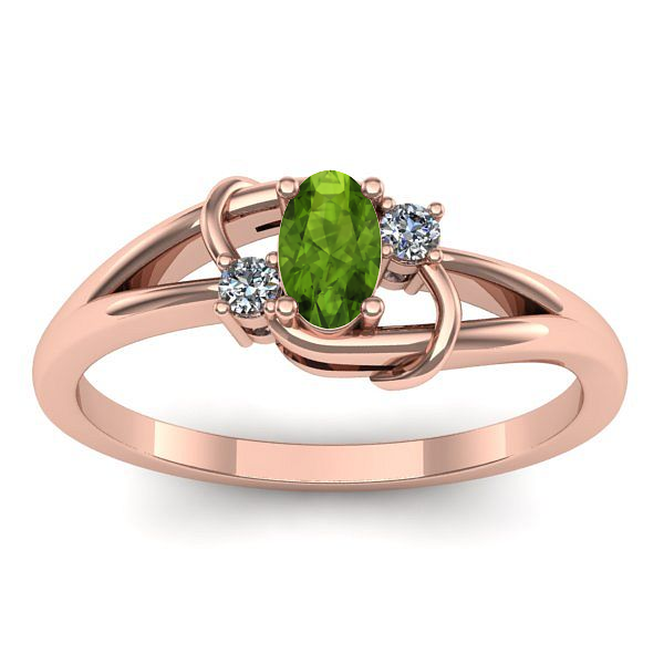 Inel de logodna cu peridot oval