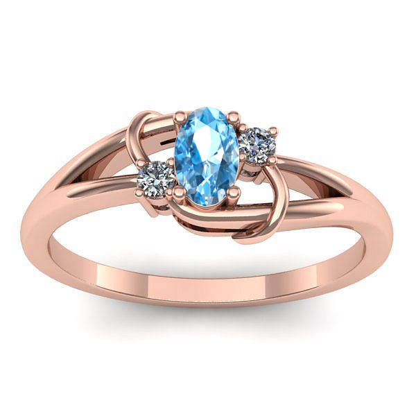 Inel cu topaz blue oval
