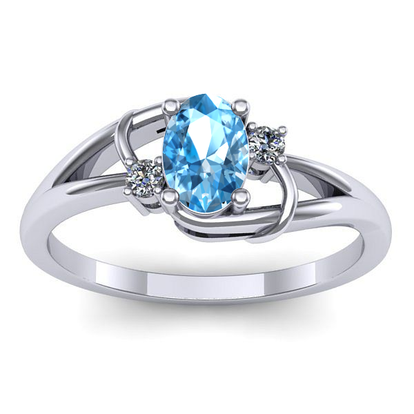 Inel cu topaz blue oval