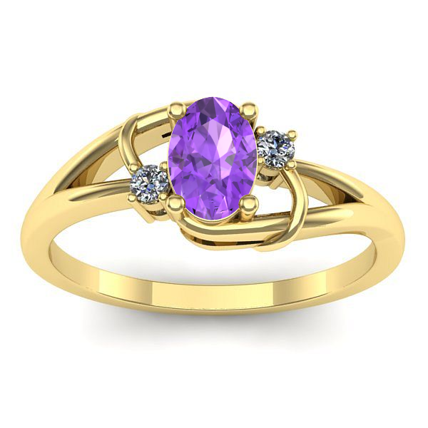 Inel cu ametist oval