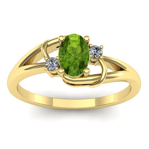 Inel cu peridot oval