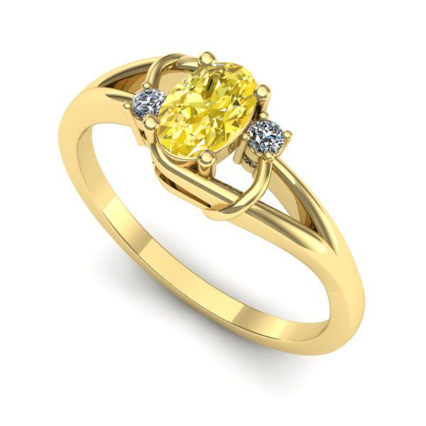 Inel din aur galben cu safir galben