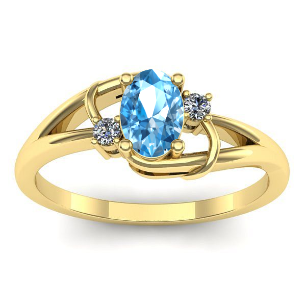 Inel de logodna cu topaz blue oval