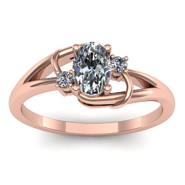 Inel logodna cu safir alb oval