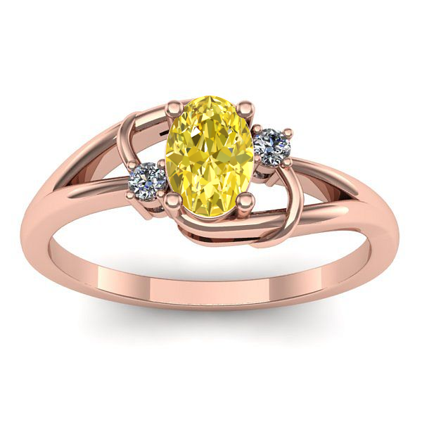 Inel logodna cu safir galben oval