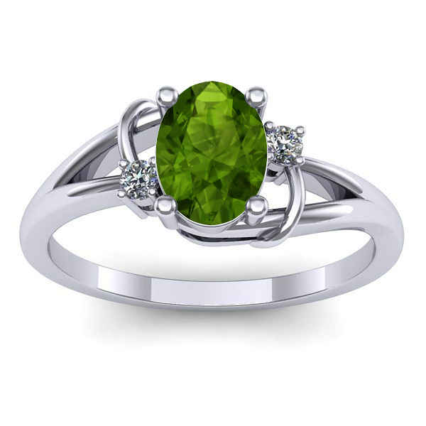 Inel cu peridot oval