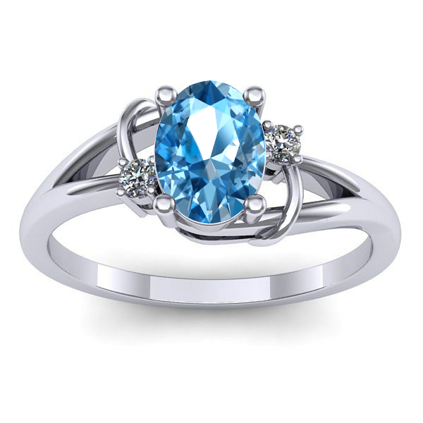 Inel cu topaz blue oval