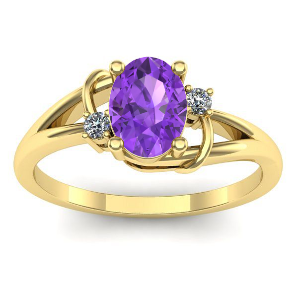 Inel cu ametist oval